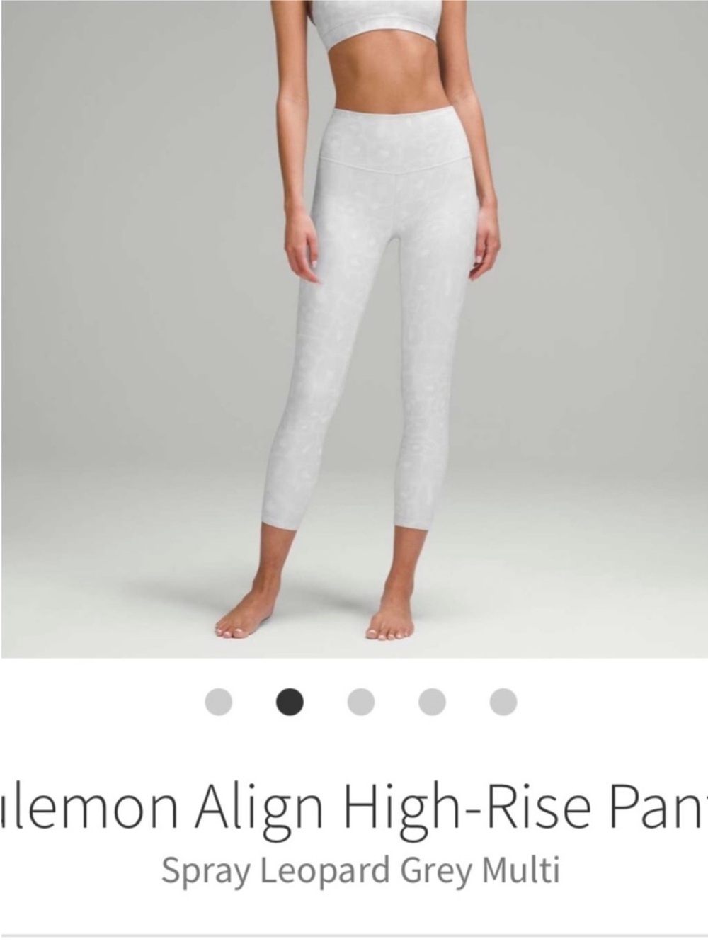 Lululemon Align High Rise Pants 25" Spray Leopard Grey multi Sz 6